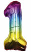 Picture of FOIL BALLOON NUMBER 1 MULTI COLOUR 25 INCH